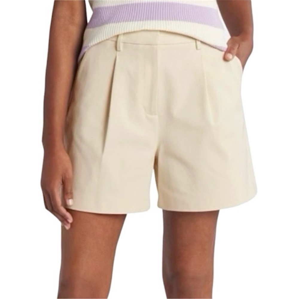 NWT 41 Hawthorn Becca High Rise Pleated Shorts Whitecap Gray Size 12